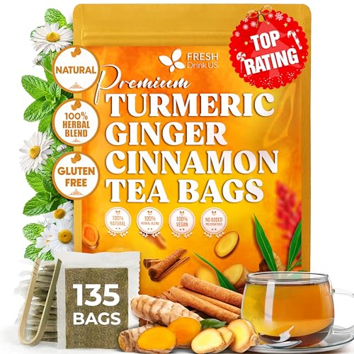 Premium Turmeric Ginger Cinnamon Tea (135 Count)