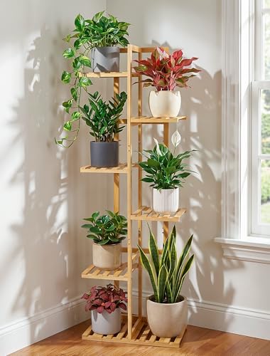 48 Inch Tall Bamboo Plant Stand for Indoor