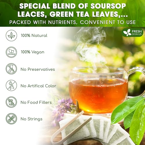 Premium 75 Bags Soursop Green Tea (75 Count)