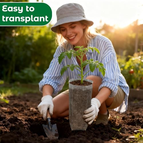100 Pcs Nursery Grow Bags (7.5 x 13.5 Inches)