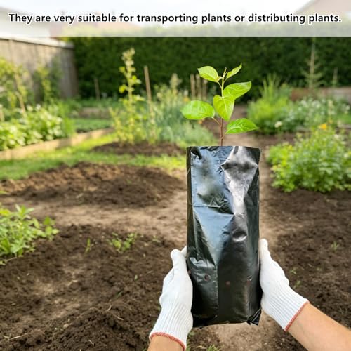 100 Pcs Deep Nursery Grow Bags (4.7"x11.5")