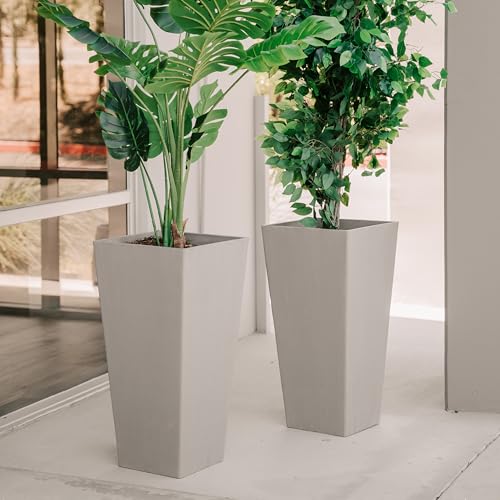 28 Inch Tall Square Tapered Planter (2 Count)