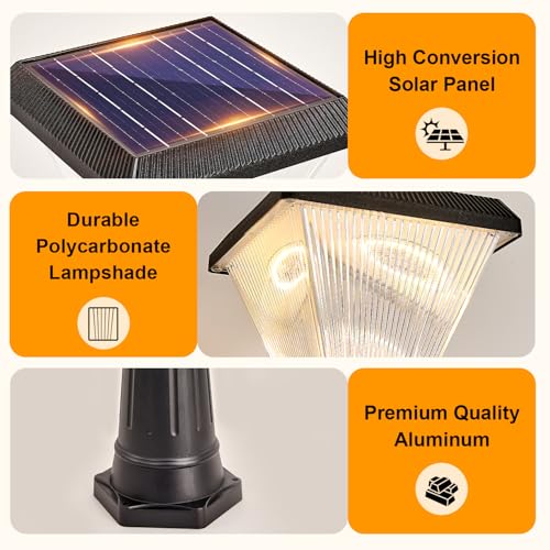 2 Head Solar Lamp Post Light with Dusk to Dawn Sensor (XL-2-S)