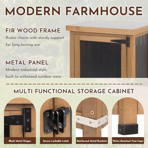 Tall Narrow Outdoor Storage Cabinet (Black / 18" x 18" x 62")