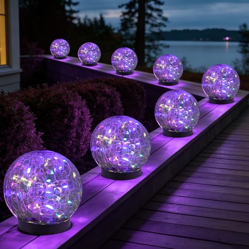 Solar Globe Lights Outdoor Waterproof (Multicolor / 8 globes)