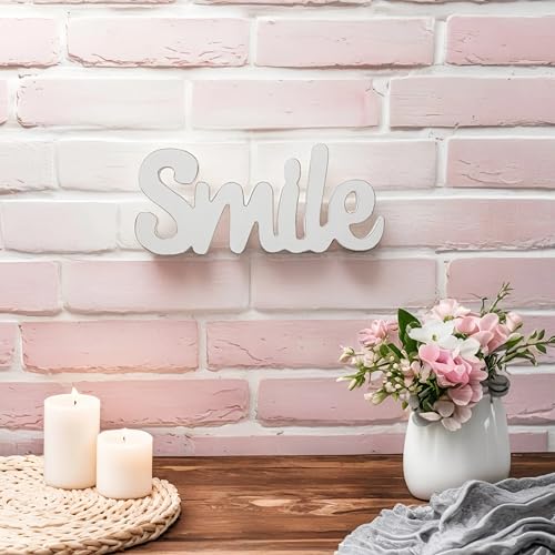 Rustic Smile Sign for Tabletop 12 Inch (Smile)