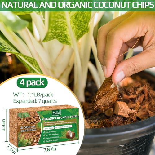 4 Pcs Coco Husk Chips for Plants