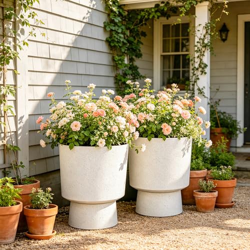 Autodaya 16.75" Urn (16.8"h-white Terrazzo)