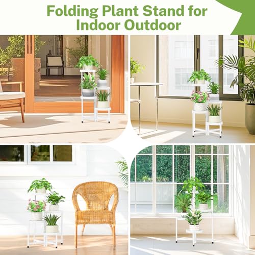 4 Tier Folding Plant Stand Indoor Outdoor