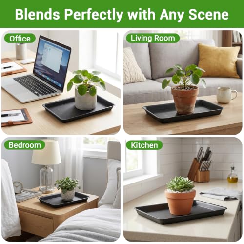 6PCS Black Plant Tray (10 Inch / Black-6 Packs)