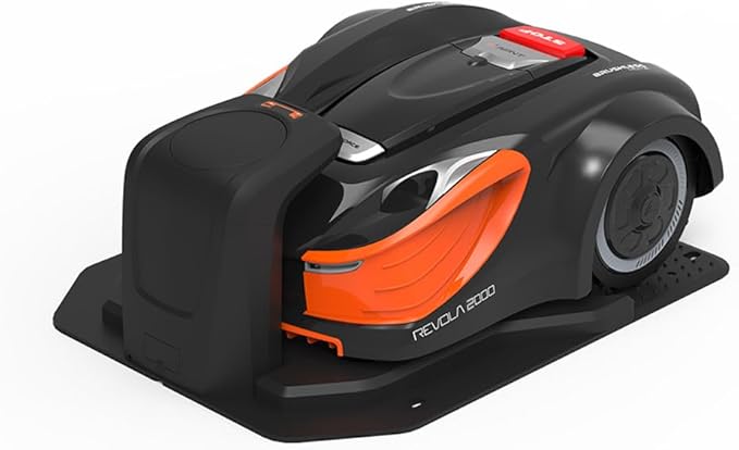Yard Force Revola X4E Robotic Lawn Mower – App Control, Rain Sensor, Ultrasonic Obstacle Detection, 28V Lithium Battery, ½ Acre Coverage, Adjustable Cutting Height, Quiet Operation