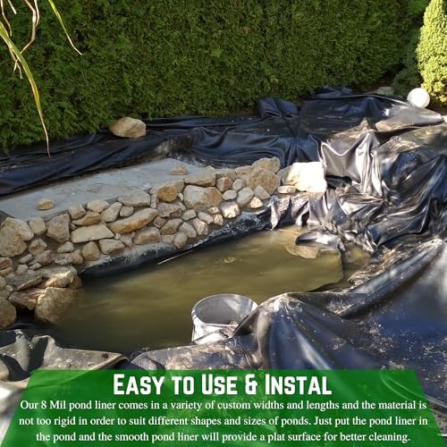 8 Mil Black White Pond Liner