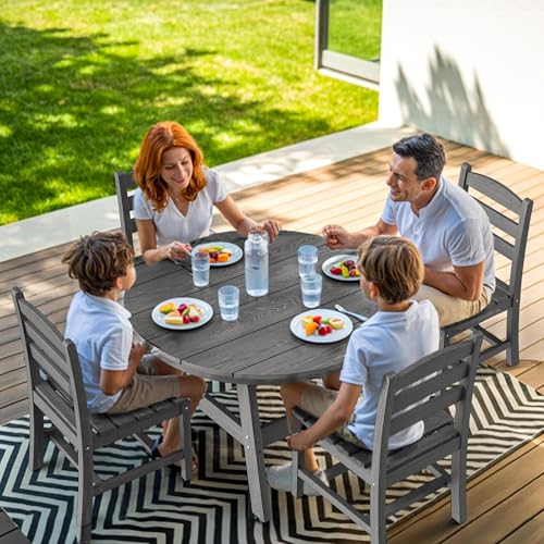 Patio Dining Table Set (Grey / 4-Seat(5PCS)42.52"Table)