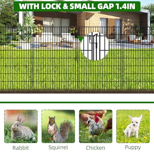 15 Panels Garden Fencing Animal Barrier with Lock (40in(H))