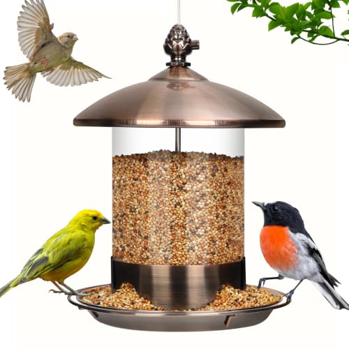 Metal Bird Feeders for Outdoors Hanging (Copper)