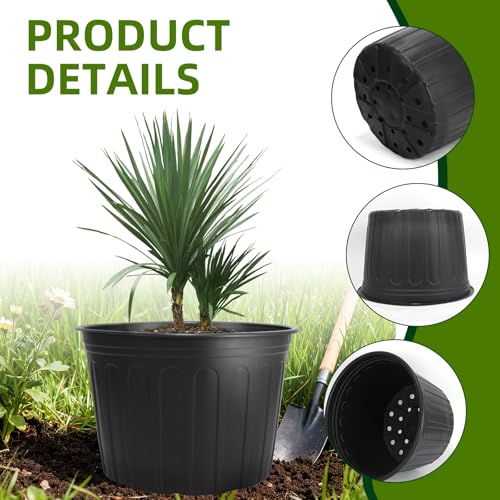 30 Pack 5 Gallon Plastic Nursery Pots (5 gallon)