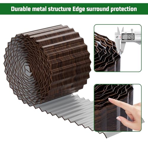 Corrugated Metal Garden Edging (Brown)