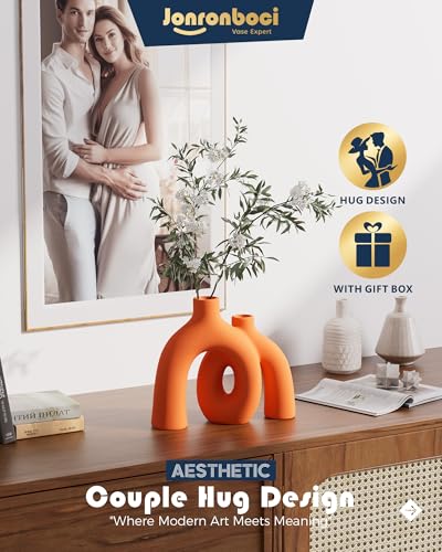 Hug Donut Decorative Vase Set (Orange)