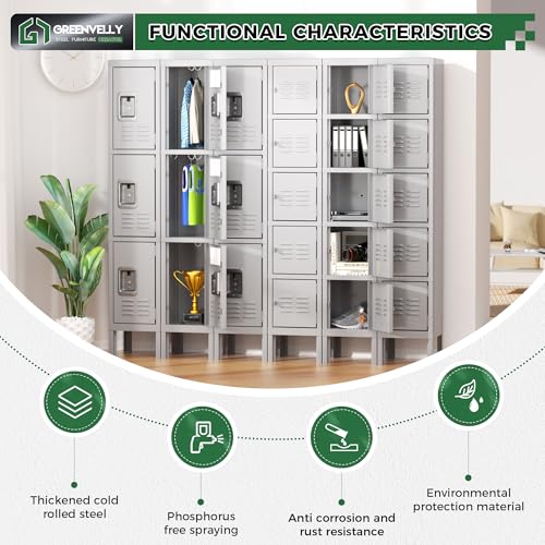 Metal 5 Tier Lockers for Employees Steel Lockers for Gym (Grey / 5 doors)