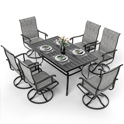 7 Piece Outdoor Dining Set (Charcoal / 7-Piece(59"))