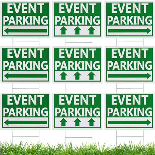 9 Pcs 16 x 12 Inches Outdoor Event Parking Signs (18 Count)