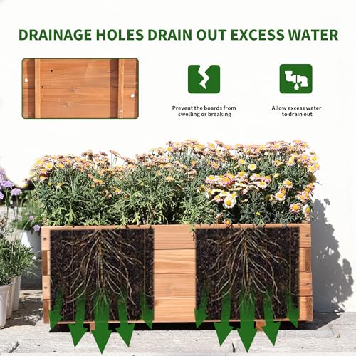 Raised Garden Beds Outdoor (Brown / W31.5X D15.75X H12.6in)
