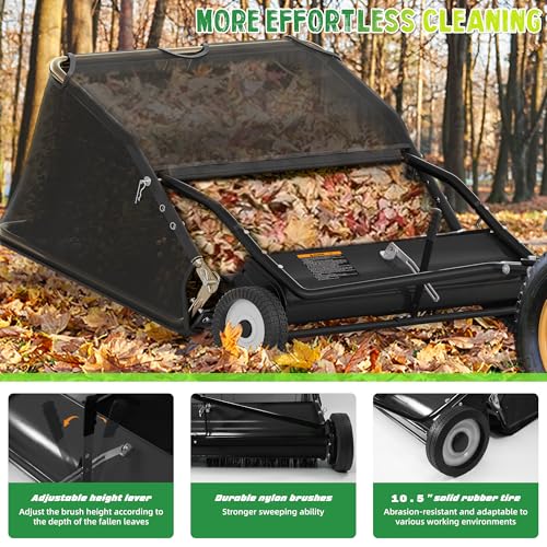 48" Lawn Sweeper Tow Behind (48 inch / Black)