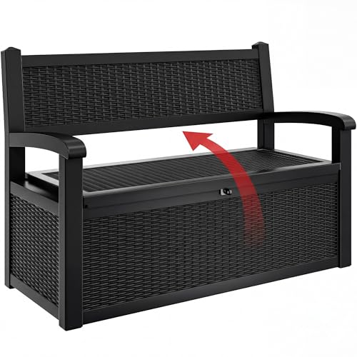 80 Gallon Storage Bench Deck Box (Black / 80 Gallon)