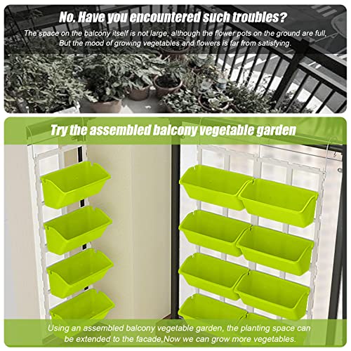 8 Pockets Vertical Garden Wall Planter Raised Beds Hanging Planter Wall Mounted Flower Beds for Flowers Vegetables Herb (Light Green)