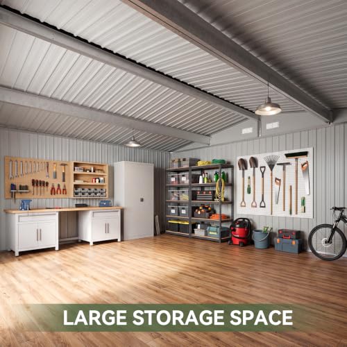 14x12 FT Outdoor Storage Shed with Lockable Double Doors (Brown / 14'x12')