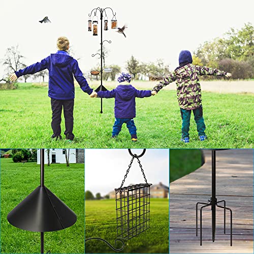 6 Hook Bird Feeding Station with Squirrel Baffle