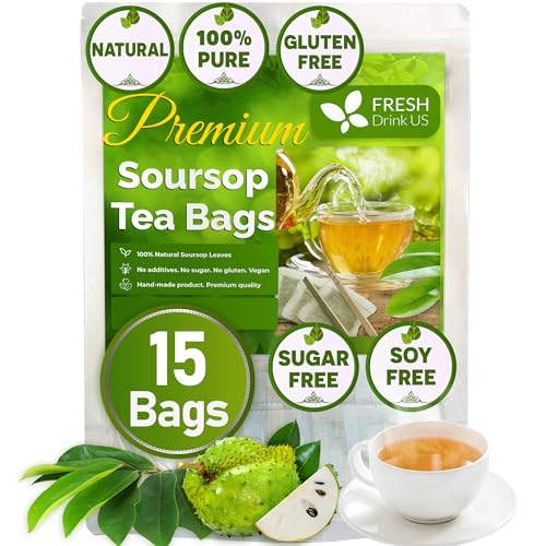 Premium 15 Bags Soursop Graviola Leaf Tea (15 Tea Bags)
