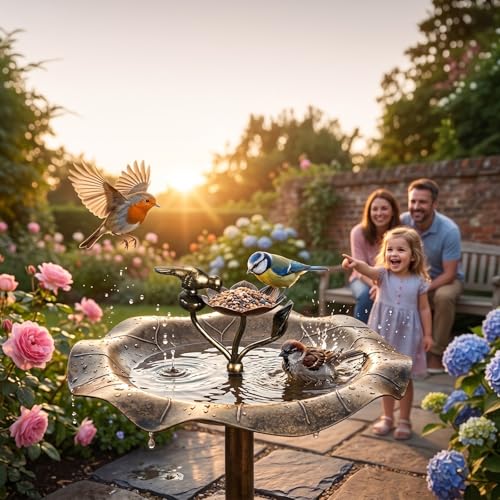 Pedestal Bird Bath (Copper Floral)