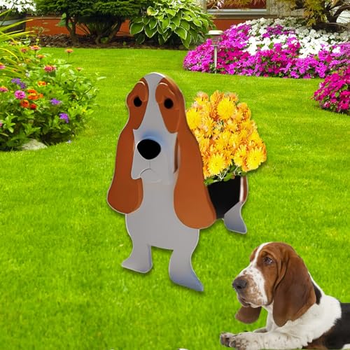 Basset Hound Dog Planter Pots