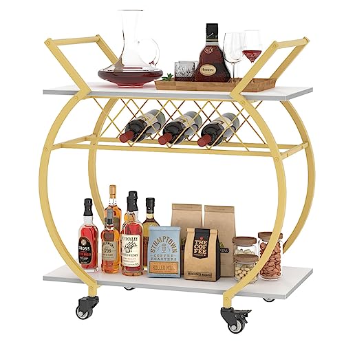Modern Bar Cart (Gold White)