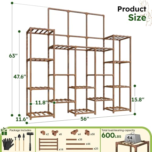 63" Tall Plant Stand with 14