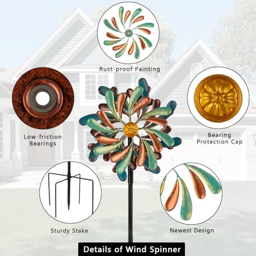 Wind Spinners Outdoor (Green Brown-13.2”)
