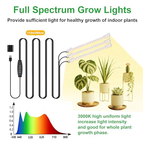 3 Head 7.8 Inches LED Grow Light Strips (Warm / 7.8Inch 3 Head 1 Pack)