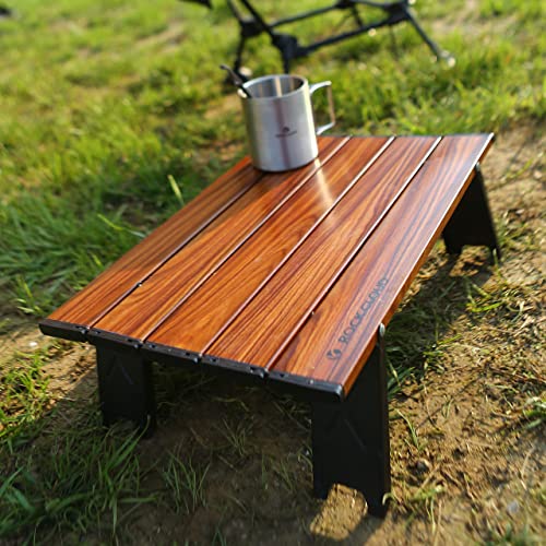 Portable Beach Table Aluminum Ultralight Folding Camping Table (Small / Classic / Wood Grain)