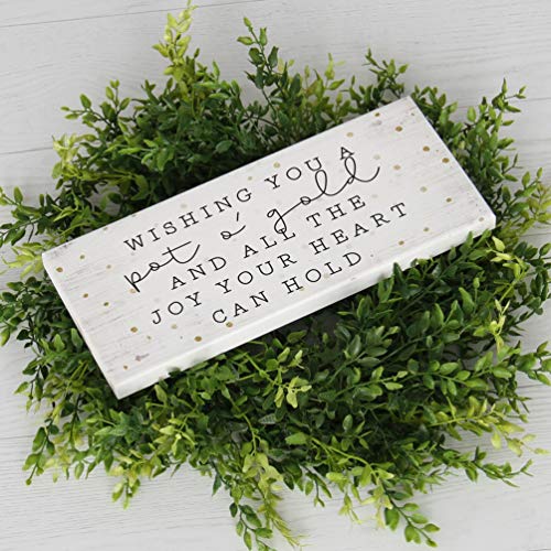 Inspire Boards 12" x 5.5" Wood Sign (Wishing You A Pot O' Gold)