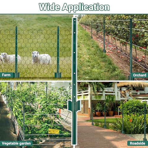 Metal Fence Posts 10 Pack (10 Count)