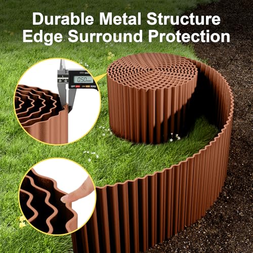 Corrugated Garden Edging Border (Red Rust / 6 Inch×50 Ft)