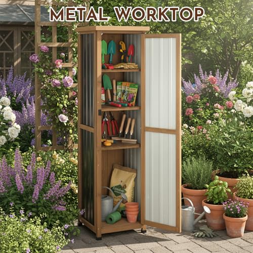 Tall Narrow Outdoor Storage Cabinet (Black / 18" x 18" x 62")