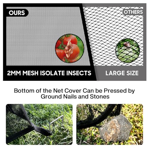 2Pc Pop Up Mesh Plant Cover (Black / 2 pieces)