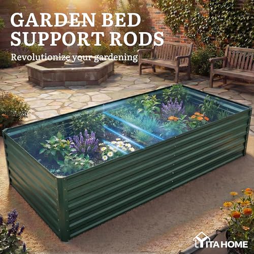4pcs 72x36x24 in Galvanized Raised Garden Bed Kit (6x3x2ft 4pcs / Green)
