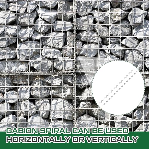 100 Pcs 36" x 2" Cages Spirals 9ga Galvanized Steel Gabion Wire for Cage Install and Connected Stone Gabion Basket Spirals for Garden Projects Quick and Easy Construction (36" x 2")