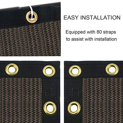 5 ft x 50 ft Privacy Screen Fence Heavy Duty Fence Cover Brown (5 ft X 50 ft / Brown)