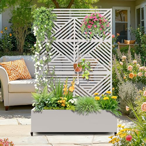 Metal Raised Garden Bed (White-zodiac / 71" x 47" x 16")