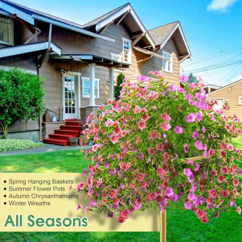 2 Pack Adjustable Outdoor Flower Pot Stand (Gold)