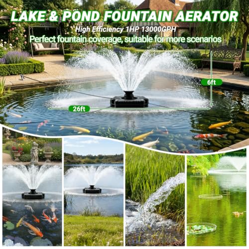 Pond Fountain Aerator (Black 0 Light 13000gph)